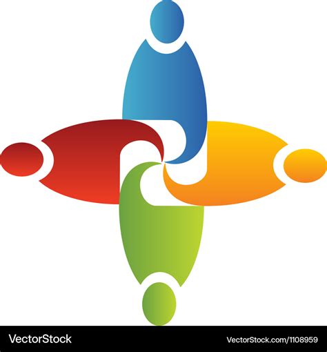 Teamwork unity logo Royalty Free Vector Image - VectorStock