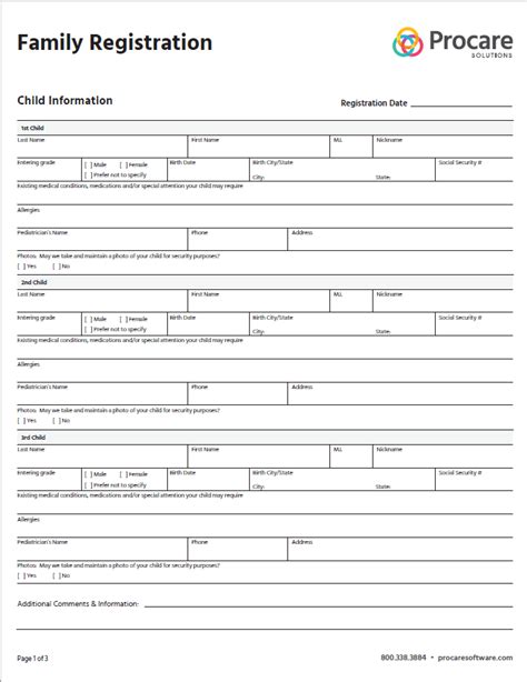 Free Printable Child Care Forms - Printable Forms Free Online