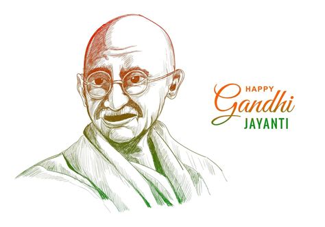 Mahatma Gandhi for Gandhi Jayanti on White Background 1335157 Vector ...