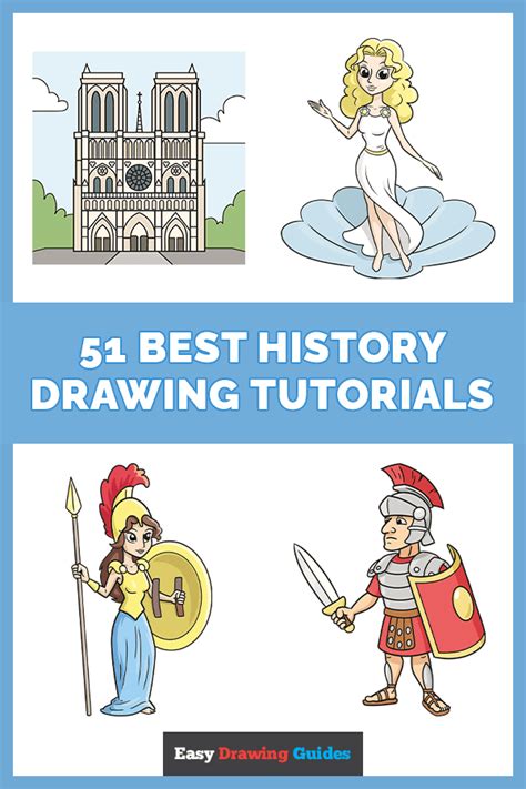 51 Step by Step History Drawing Tutorials for Kids