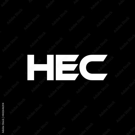 HEC letter logo design with black background in illustrator, vector ...