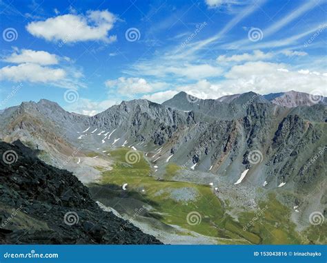 Landscape of Altay Mountains, Russia, View from the Pass To the Valley ...