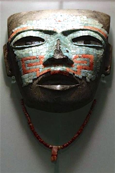 Teotihuacan culture (jade and coral funerary mask) Ancient Art, Ancient ...