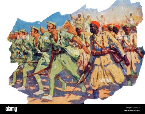 Colonial troops join the Spanish Army uprising in Morocco, marking Stock Photo, Royalty Free ...