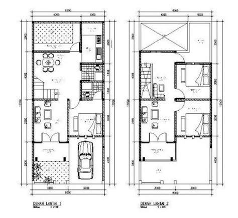 Contoh Gambar Denah Rumah 2 Lantai Autocad Dwg Lengkap Beserta Notasinya - IMAGESEE