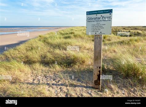 Sign at Gibraltar Point Nature Reserve, Lincolnshire Coast, England Stock Photo: 88579116 - Alamy