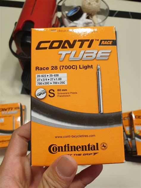 Continental Race 28 700c Light tubes, 80mm presta, Sports Equipment, Bicycles & Parts, Parts ...