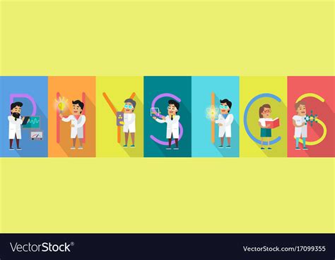 Physics banner science alphabet Royalty Free Vector Image