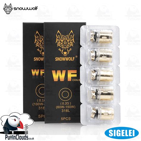 Sigelei SnowWolf Wolf Tank Coils WF/WF-H (5 Pack) | Puffin Clouds UK