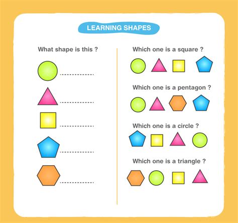 Shapes Worksheets Preschool With Names