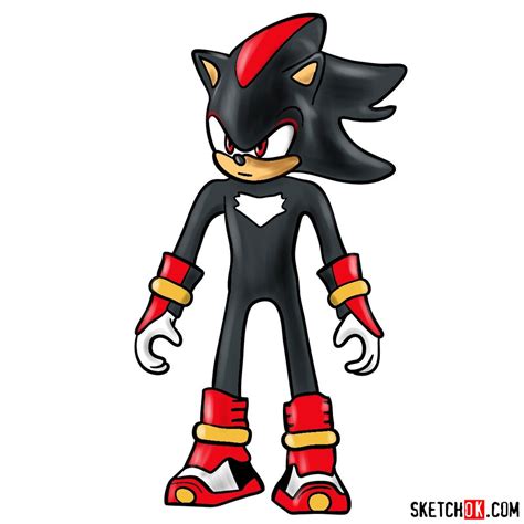 How to draw Shadow the Hedgehog in static pose - Sketchok easy drawing ...