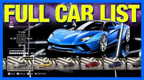 Need for Speed HEAT : FULL CAR LIST!! - YouTube