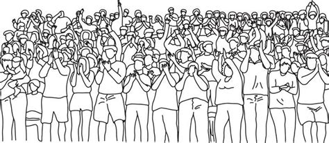 outline crowd of people cheering on stadium vector 3127025 Vector Art at Vecteezy