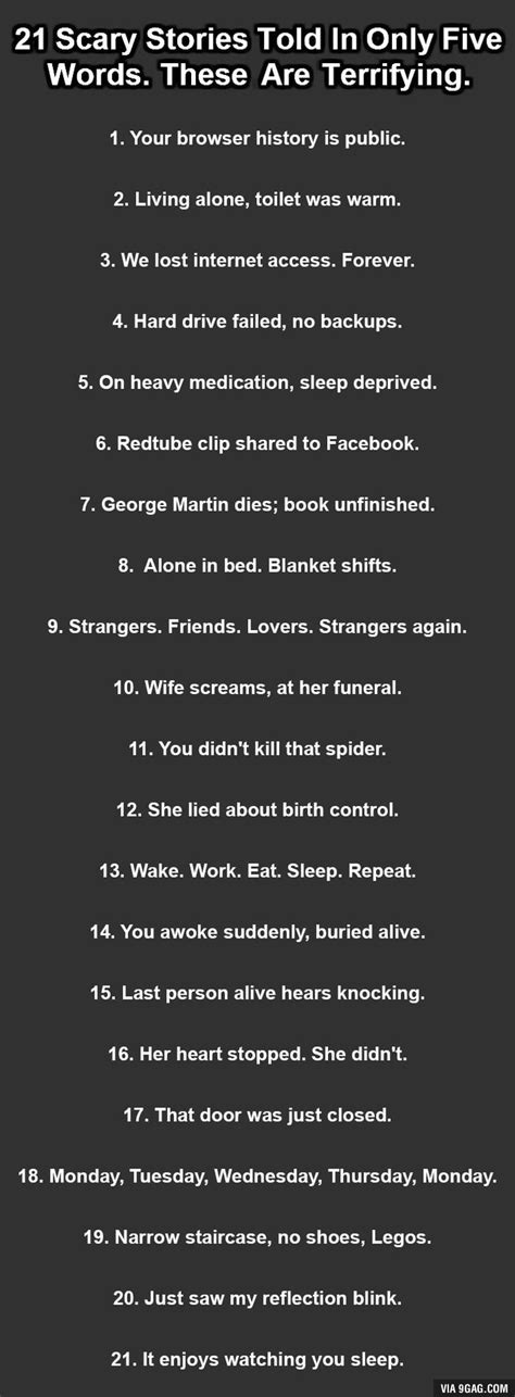 21 scary stories told in only 5 words - 9GAG