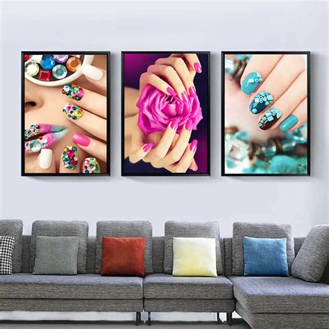 Nordic Colorful Nail Pictures Painting Watercolor Drawing Core Wall ...