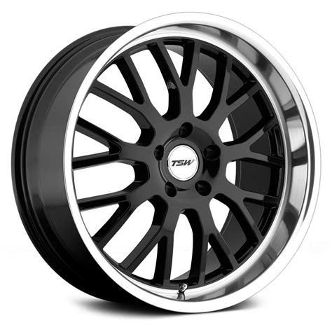 TSW® TREMBLANT Wheels - Gloss Black with Mirror Cut Lip Rims