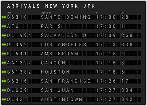 New York John F. Kennedy Airport [JFK] Arrivals & Flight Schedules