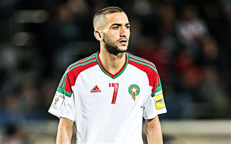 Download wallpapers Hakim Ziyech, portrait, Morocco national football team, midfielder, Moroccan ...