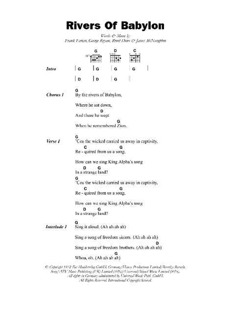 Rivers Of Babylon | Sheet Music Direct