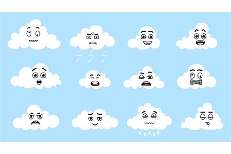 Cartoon Clouds With Faces