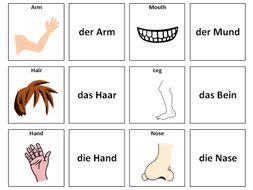 Body Parts: German Vocabulary Card Sort | Teaching Resources