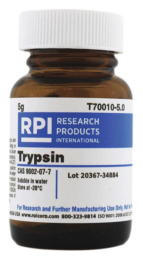 RPI Trypsin, 5 g Powder - 31GE46|T70010-5.0 - Grainger