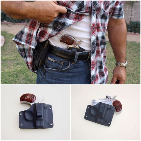 IWB, inside the waistband holster for a Bond Arms Derringer. Kydex retention holster, adding new ...