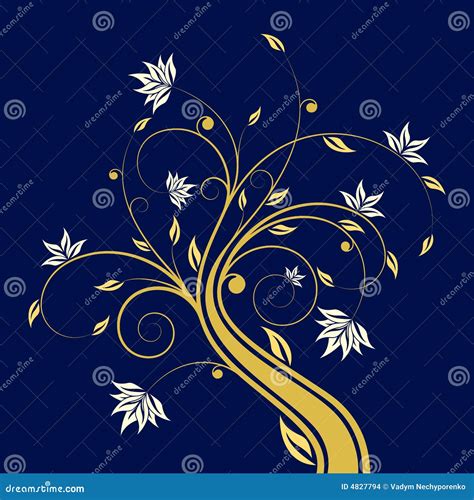 Floral scroll stock vector. Illustration of leaf, stencil - 4827794