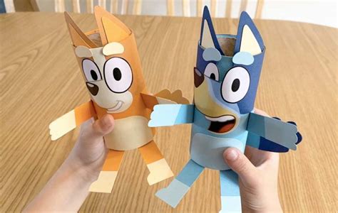 Make Your Own 3D Bluey And Bingo Paper Tube Figures | Kids birthday, Kids birthday party, Activities