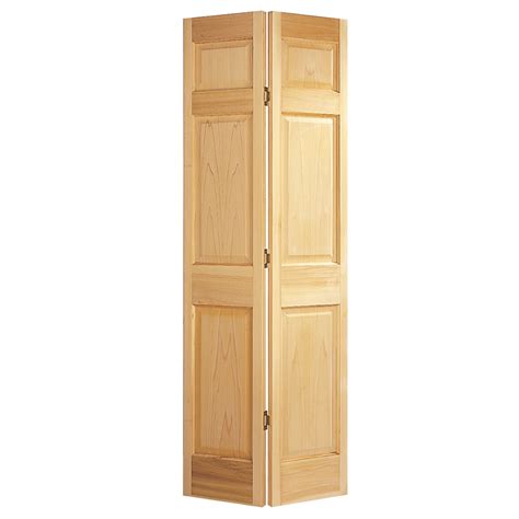 JELD-WEN Unfinished 6-Panel Wood Pine Bifold Door Hardware Included (Common: 36-in x 80-in ...