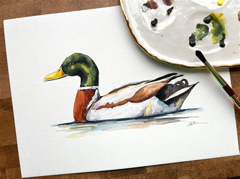 Original: Mallard Duck Watercolor Painting, Hunting, Woodland ...