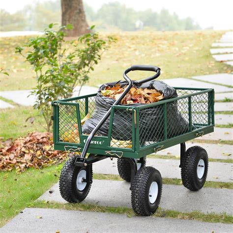 Allieroo Utility Wagon Farm and Ranch Heavy-Duty Steel Garden Cart with ...