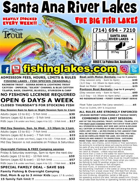 Santa Ana River Lakes | FishingLakes.com