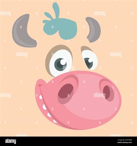 Cartoon cow face avatar Vector illustration Stock Vector Image & Art - Alamy