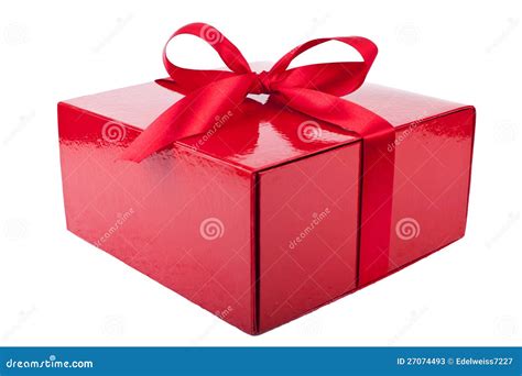 Red present box isolated stock image. Image of shopping - 27074493