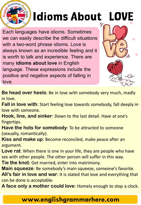 Idioms About Love, List of Love Idioms - English Grammar Here