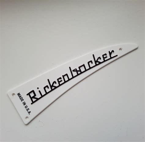 Genuine New Rickenbacker White Truss Rod Cover - Raised letter type - Standard 6 string Guitar ...