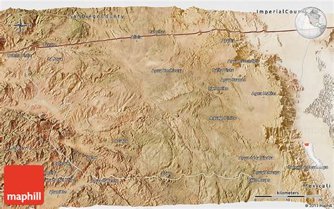 Satellite 3D Map of Tecate