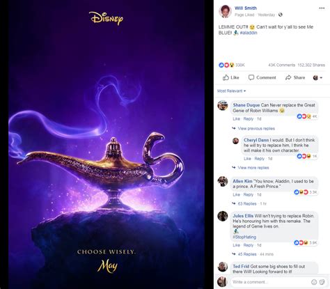 Will Smith Reveals New Poster, Disney Drops Teaser Trailer For Live-Action 'Aladdin' Remake ...