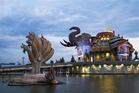 The erawan elephant. stock photo. Image of beautiful - 56218314