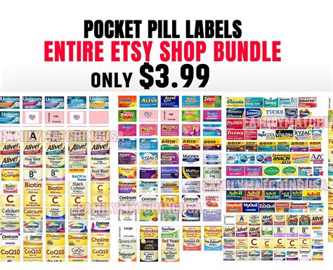 550 Pocket Pill Labels for Pill Organizer in Canva. Pocket Pharmacy ...