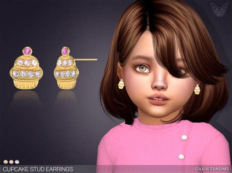 Sims 4 — Cupcake Stud Earrings For Toddlers by @GiuliettaSims — * 3 ...