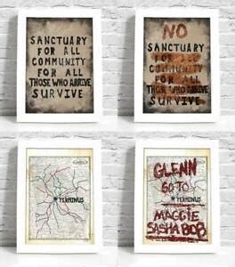 The Walking Dead Terminus Prop Sign / Map A4 Print - Poster Art Replica TWD XMAS | eBay