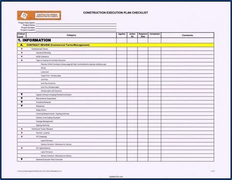 Explore Our Example of Construction Management Checklist Template for ...