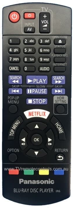 GENUINE ORIGINAL PANASONIC Blu-Ray Disc Player Remote Control