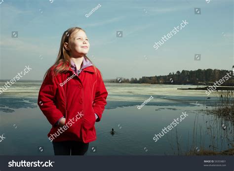 Happy Cute Little Girl Lake Stock Photo 59359801 | Shutterstock