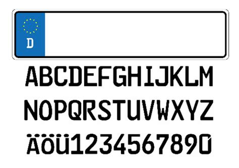 European License Plate Template with Alphabet Letters | Free Printable Papercraft Templates