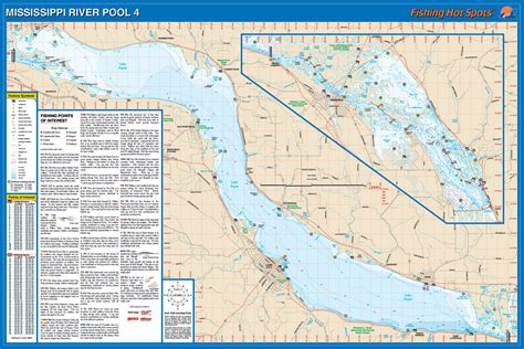 Mississippi River-Pool 4 Fishing Map, Lake (includes Pepin - WI/MN)