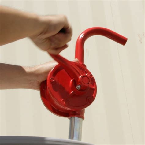 Red 55 Gallon Priming Drum Rotary Hand Pump Use on Barrels Drums And Small Tanks | eBay