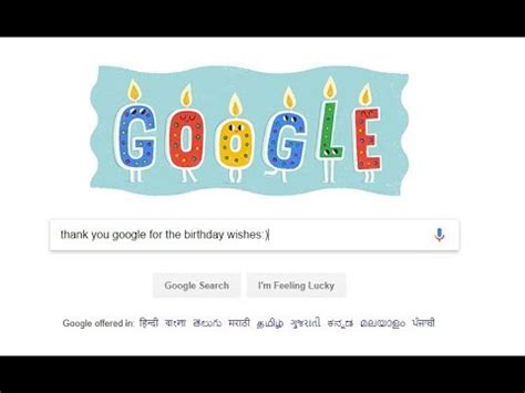 Thank You Google For The Birthday Wishes :) - YouTube